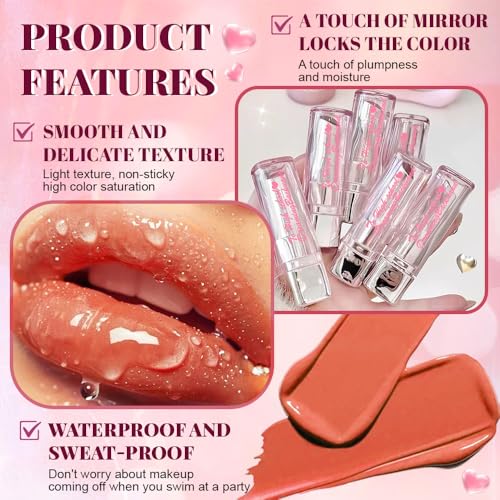 Image of Bright Orange Plumper Moisturizing Butter Lipstick for Women, Natural Tinted Lip Balm Shine Nourishing Hydrating Lip Gloss Stain for Dry Lips, Lightweight Lip Liner Care Makeup,Vegan 1Pc Orange
