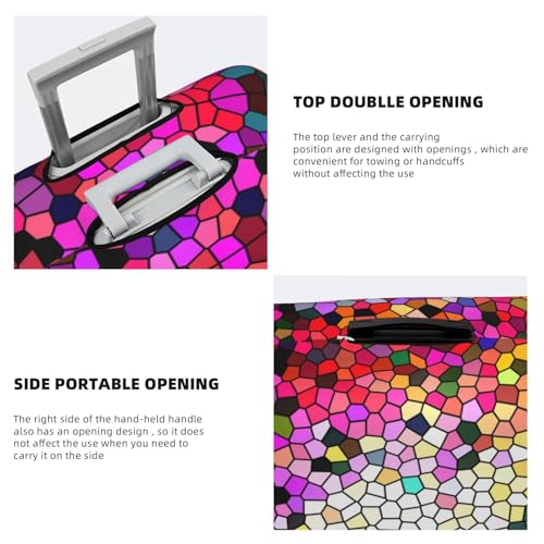 Travel Luggage Cover Protector - Colorful Tie Dye Stained Glass 3 Washable Suitcase Covers For 18-32 Inch Luggage3