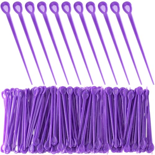 Alpinleux 100 Pcs Brush Hair Roller Pick, Plastic Hair Roller Pins, Hair Roller Tools, Rod Crochet Accessories for Hair Curling Styling (Purple)