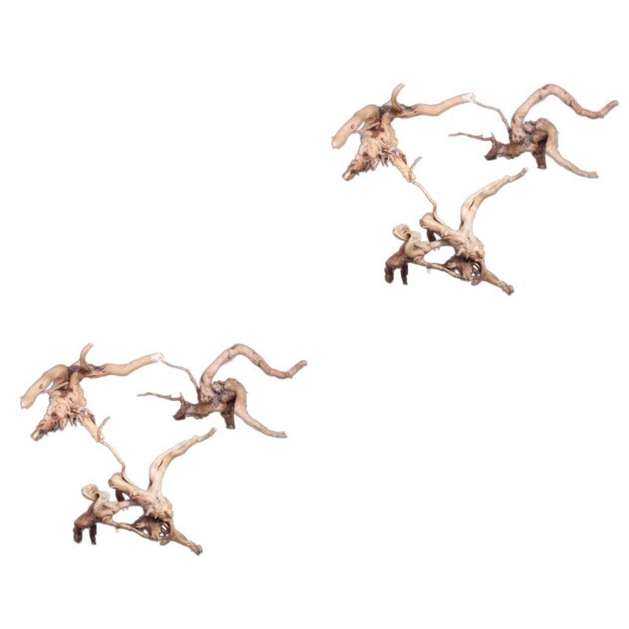 DOITOOL 2stücke Natural Wood Aquarium Ornament Miniatur Baumwurzel Für Aquarienlandschaft Für Dekoration Und Versteckmöglichkeiten Für Fische