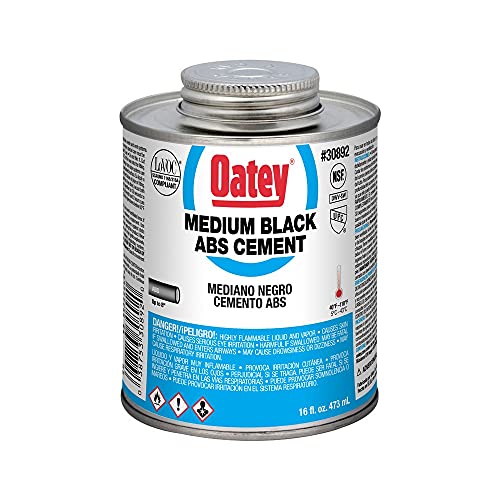 Oatey 30892 Medium Bodied Solvent Cement, 16 Oz, Can, Liquid, Black