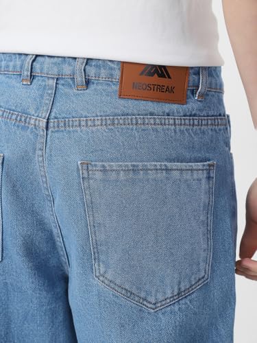 Image of Neostreak Men's Loose Baggy Fit Washed Cargo Jeans with 6 Pockets Non-Stretchable