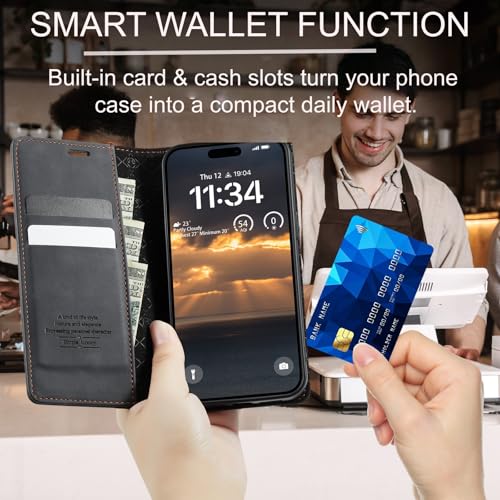 Étui en cuir iPhone 17 Pro Max chic et robuste avec protection RFID - 3