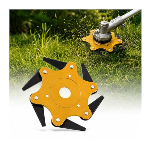 Pivoting 6 Blade Trimmer Head for STIHL FS 131 R Gas Brushcutter, Metal Weed Eater Head with Double-Edge Steel Blades for Straight Shaft Brush Cutter, Thick Grass and Dense Weeds