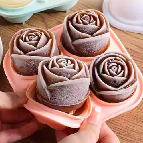 Molde para cubos de hielo 3D flor silicona alimentaria miniatura 3