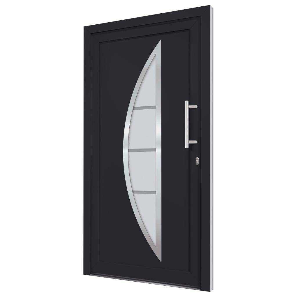 Brokky 279219 Porta di Ingresso Antracite 98x200 cm Porta Interna,Porta di Ingresso,Entrata Casa,Interno ed Esterno Portone,Porte d'ingresso,Porte Esterne
