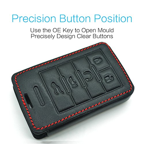 MECHCOS Compatible with fit for Cadillac SRX CTS XTS ATS Chevy C7 Corvette 5-Buttons Leather Keyless Entry Remote… - Image 3