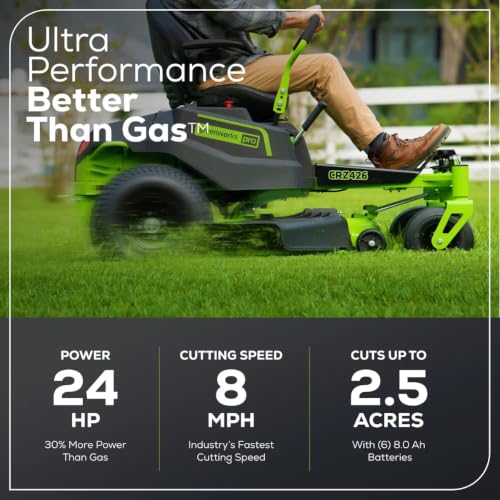 Image of Greenworks 60V 42 inch CrossoverZ Zero Turn Mower, (6) 8.0Ah Batts&600W Chgr