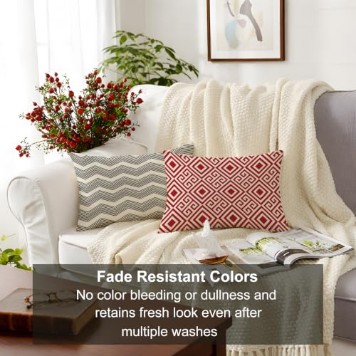 Image of STITCHNEST Polycotton Printed Cushion Cover Set of 2, 12x18 Inches