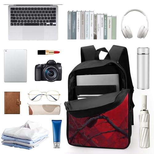 Black Raven Bloody Color Heart Classic 17 Inch Backpack Travel Daypack Casual Shoulder Bag with Adjustable Strap for Men Women3