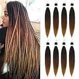 8 Packs Pre Stretched Braiding Hair- 26 Inch Crochet Braids Hair Extensions for Braiding 1B/30/27 Soft Yaki Texture Braiding Hair Extensions (1B/30/27)