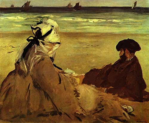 Cuadro sobre lienzo En la playa de Edouard Manet SERENDIPITP 60x90cm