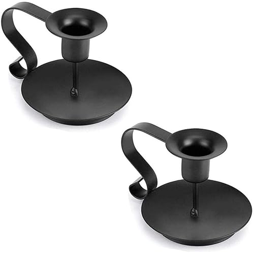 Candle Holder, Taper Candle Stick Holder, 2 Pack Candle Stick Holder, Black Candlestick Holders