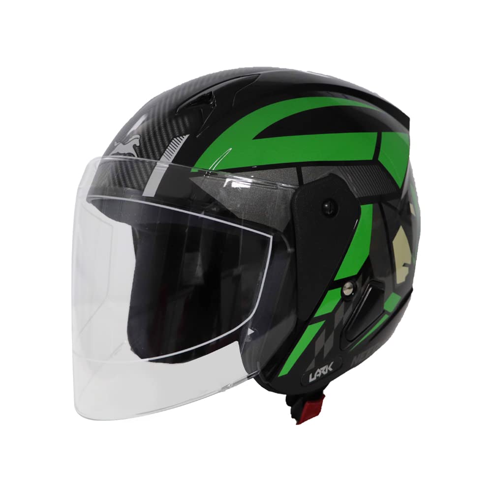 TVS-Lark Graphics Batman Green | Black Half face Helmet for Men and Women, ISI and DOT Certified, Size L-image-34