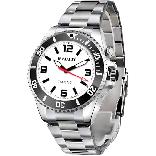 通用 MAUJOY Uomo Orologio Parlante in Italiano con Sveglia e Relazione oraria,annuncio ora e data con giorno della settimana Per anziani e non Vedenti.