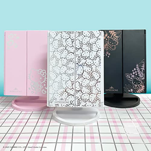 Impressions Vanity Hello Kitty Trifold Led Mirror, Desk Mirror With Lights And Touch Sensor Dimmer, Lighted Makeup Mirror With Adjustable 2X And 3X Magnifying Mirror (White) #TOP5