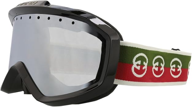 Amazon | Gucci スキーゴーグル ブラック グリーン シルバー ワン