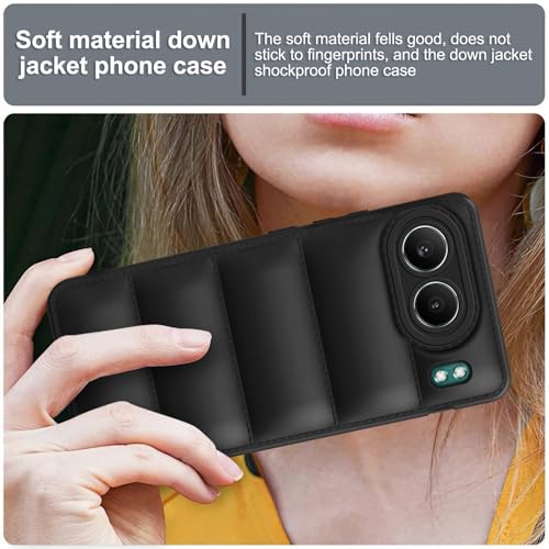 Image of Amazon Brand - Solimo Rubber Puffer Case Camera Protection Soft Back Cover for OnePlus Nord 4 - Black