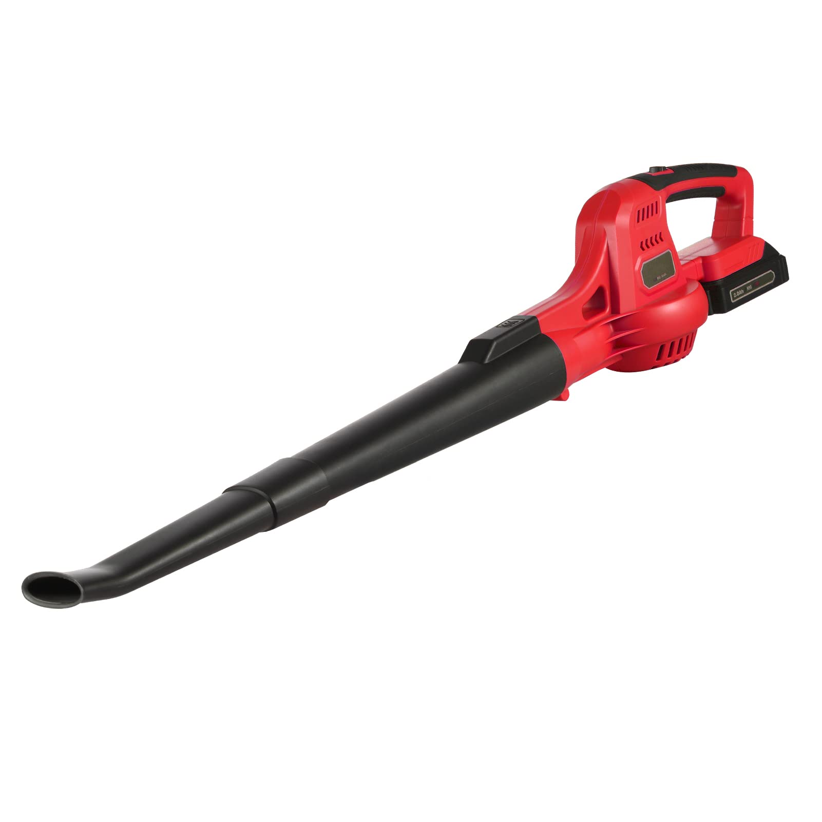 BRRNOO Soplador de Hojas Inalámbrico de 20 V, Soplador de Hojas Eléctrico Portátil de Mano con 2 Tubos de Extensión Desmontables, Batería de 4,0 Ah, Control (1 batería de 2,0 Ah y Enchufe Europeo.)