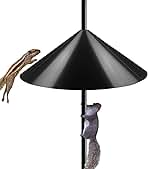 19 Inch Wide Squirrel Baffle for Bird Feeder Pole, Outside Pole Mount Stopper & Bird House Guard for Outdoor Shepherd’s Hook, Black, 1 Pack