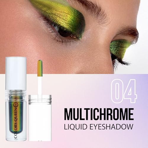 Image of Colors Queen Multichrome Liquid Eyeshadow | Long Wearing & Highly Pigmented Eyeshadow with Metallic Finish | Transfer Proof & Smudge Proof Liquid Eye Shadow for Eye Makeup (04 - Fire Fly)