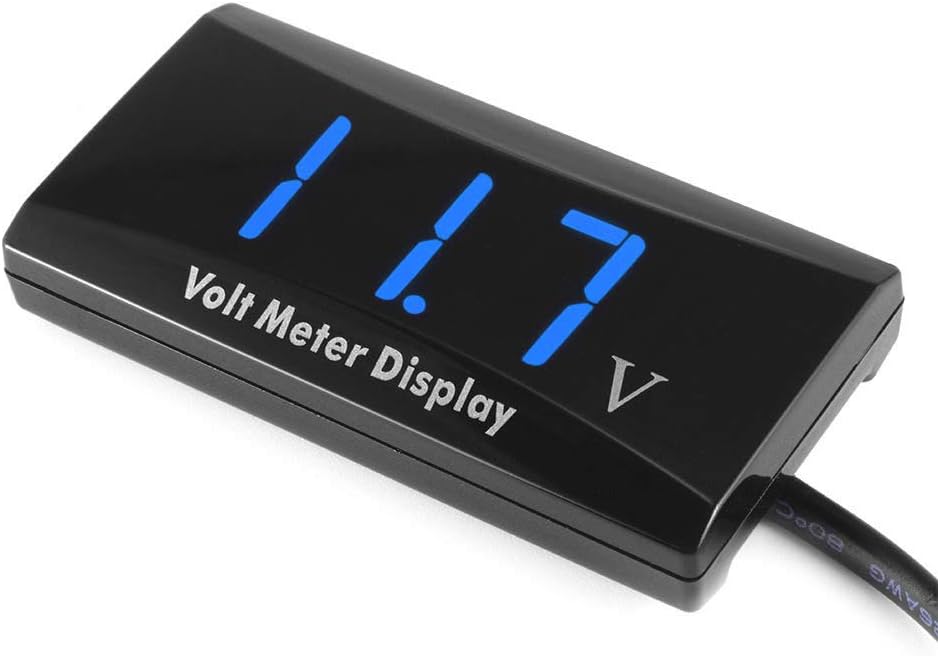 Digital Voltmeter,Benkeg Digital Voltmeter Voltage Gauge 12V Digital LED Display Panel Meter for Car Motorcycle