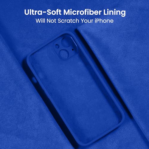 Image of FireNova Designed for iPhone 14 Case, Silicone Upgraded [Camera Protection] Phone Case, Soft Anti-Scratch Microfiber Lining Inside, 6.1 inch, Klein Blue