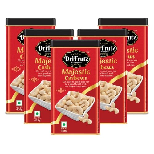 Image of DRIFRUTZ Majestic Cashew W180 | 2000g (400g x 5) | Whole Cashew Kernels | Suitable for Gourmet Preparation, Thoughtful Gifting, Tasting Platters, and Protein-Rich Indulgence