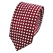 corbata de seda de diseño estrecho - rojo rojo-rubí plata lunares