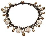 Infinityee888 Howlite Anklet Drop Handmade Brass Bead Bell Ankle Bracelet for women KAN-H01
