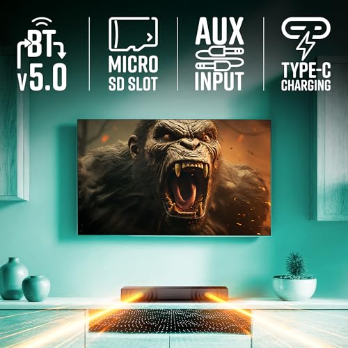 Image of ZEBRONICS Juke BAR 1600 Bluetooth Soundbar, 30W RMS, Built-in Rechargeable Battery, Upto 7 Hours Playback, Powerful Dual Driver Speaker, LED Indicator, BTv5.0 | mSD | AUX (Glossy Black)