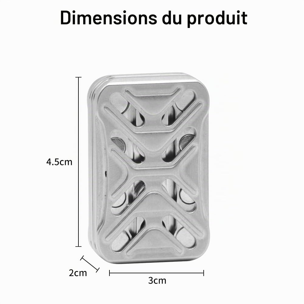 Fidget Slider Metal Toy,Metal Fidget Slider Jouet Magnétique à Glissière,Jouets à glissière magnétique pour Le Bout des Doigts,ADHD Autisme Sensory Toys,Anxiété Stress Relief Toys