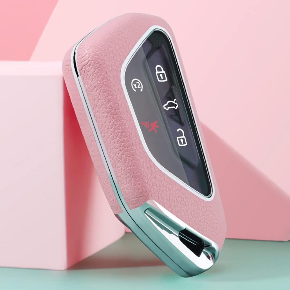 ontto Stylish Key Cover for VW Smart Remote Key Fob Case Leather Key Holder Protector