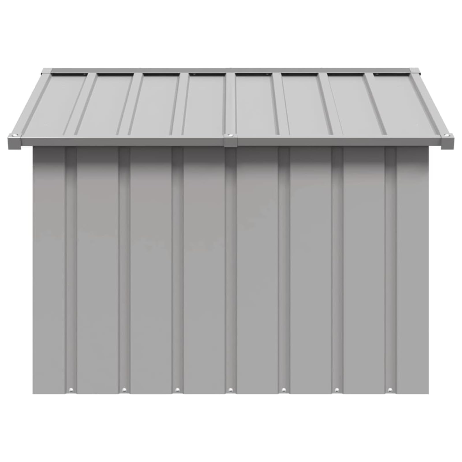 IKAYAA Caseta para Exteriores Grande, Caseta para Perros Acero Galvanizado 116.5 x 103 x 81.5 cm Gris