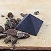 Heka Naturals Unpolished Shungite Pyramid Black Stone Crystal | 4 Inch - Desk Decor Shungite Stone for Home or Office - Chakra Stones, Healing Crystals, Meditation Pyramid