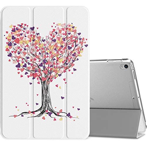 MoKo Case Fit New iPad Air (3rd Generation) 10.5" 2019/iPad Pro 10.5 2017 - Slim Lightweight Smart Shell Stand Cover with Translucent Frosted Back Protector - Love Tree (Auto Wake/Sleep)