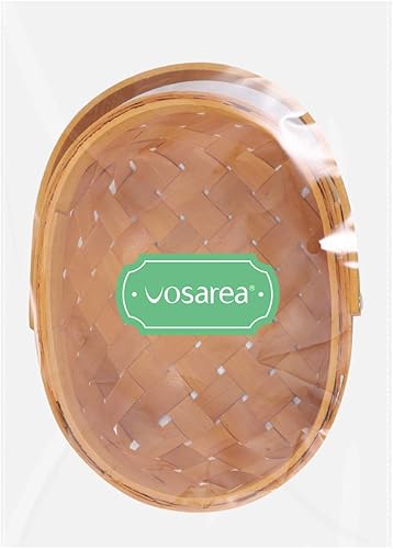 Miniatura 2 de Cesta tejida con asas, cesta de almacenamiento de ratán, portátil, hecha a mano, cesta de la compra para dormitorio, cesta de oficina