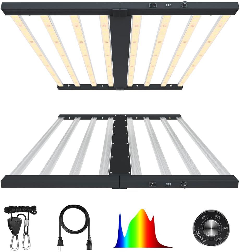 LED Grow Lights 800W with Coverage 6X6Ft, Full Spectrum Foldable Dimmable Grow Light