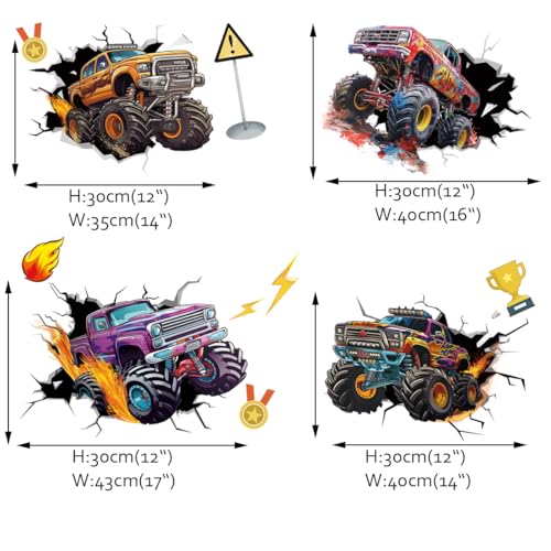 Vinilos Decorativos Monster Truck para Pared 3D miniatura 4