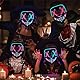 DWTECH LED Halloween Maske mit LED Leuchtende Handschuhe SET,Halloween Kostüm,LED Purge Maskes Kostüm für Maskerade Cosplay beleuchtete Gesichtsmaske für Kinder Männer Frauen Halloween Festival