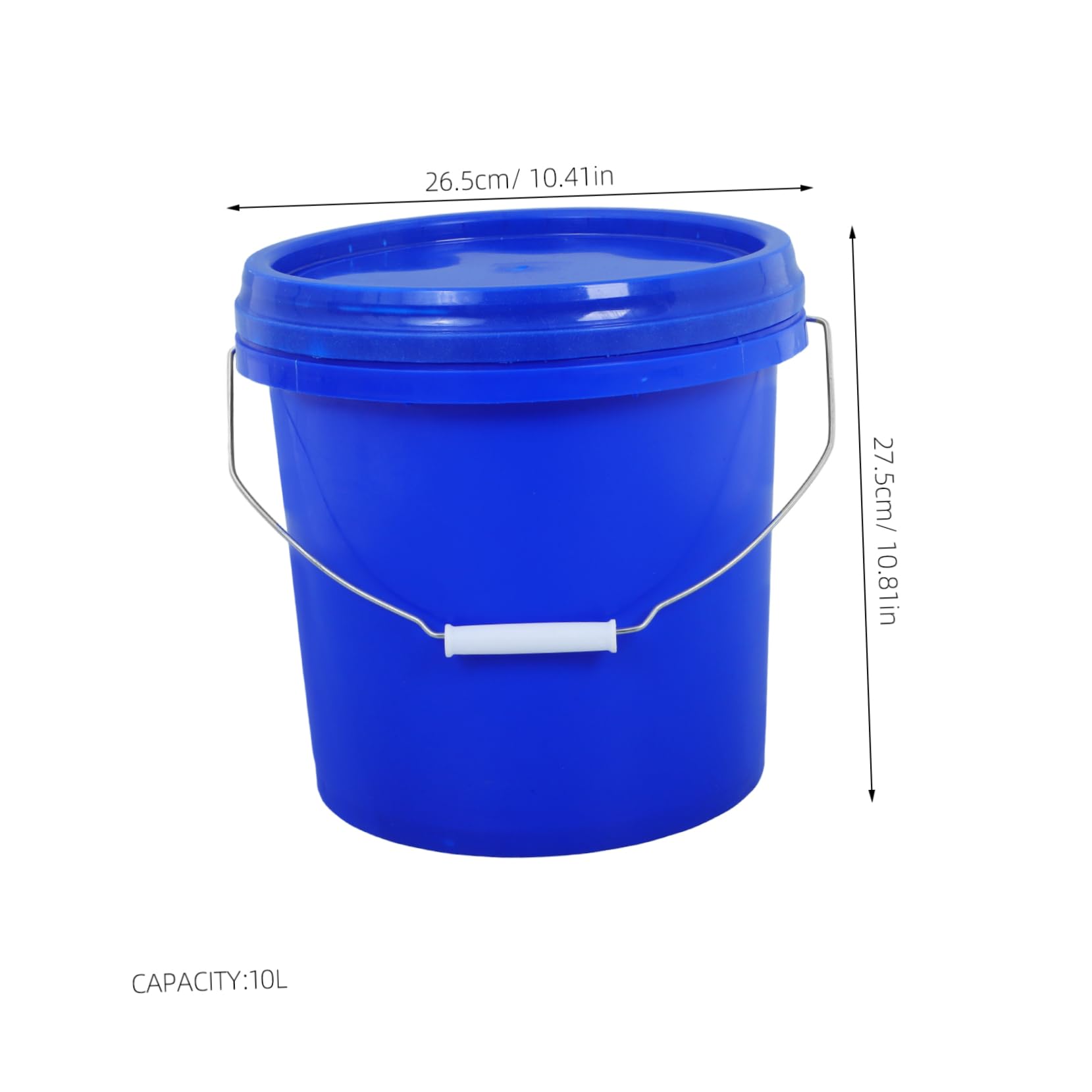Secchio di Plastica con Coperchio Ermetico 10l Blu PP