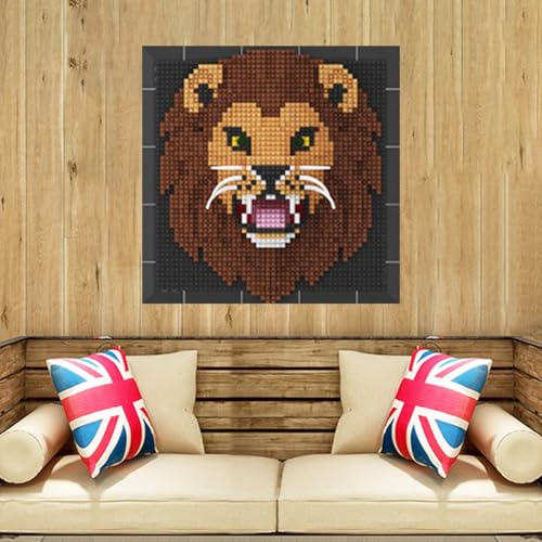 BDYDT Wall Art Lion Building Blocks Set; A Wall Decor Set for Adults Who Love Creative Hobbies(1700+ Pieces) Suitable for Adults