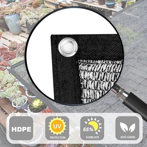 LOVE STORY Shade Cloth for Garden, 55% 20x30FT Sun Tarp, Black by LOVE STORY - Used condition - Image 2