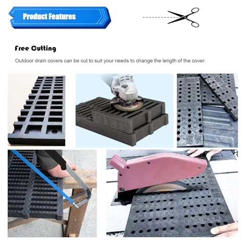 Rejillas de Drenaje de plástico de Alta Resistencia - Capacidad de Carga de 5500 lbs. Cubiertas para Evitar la acumulación de Hojas en desagües Exteriores. Impermeables. Fácil instalación. I