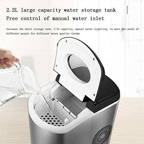 MHGD Eismaschine für die Arbeitsplatte, tragbare und kompakte 2,2-l-Eismaschine, Eiswürfel in 6 Minuten fertig… – Bild 3