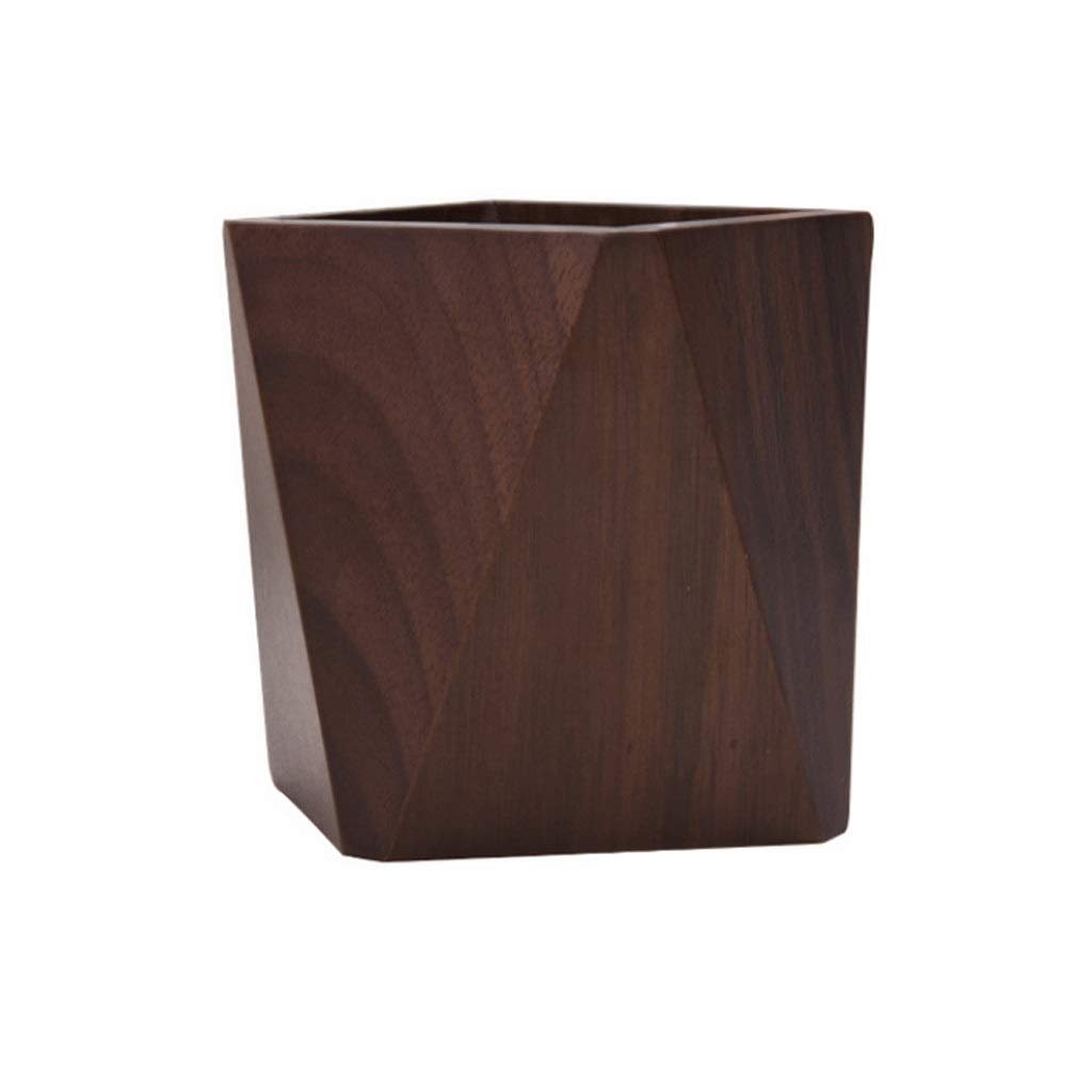Portapenne Portapenne da scrivania in Legno, Scatola Porta pennelli per Trucco a Matita, Portapenne di Grande capacità a Forma di Diamante (Rombo in Noce Nera)