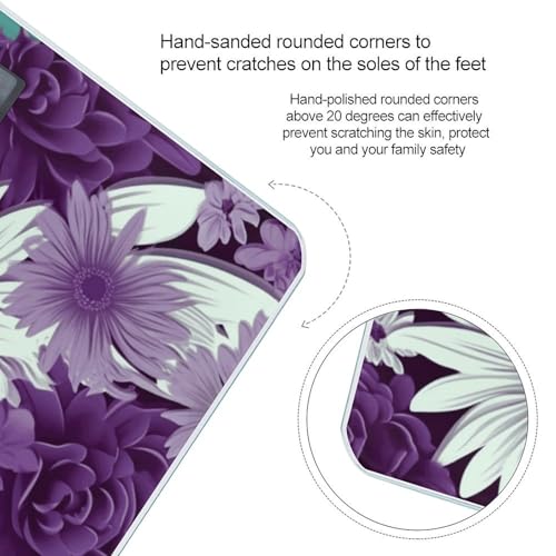 Báscula Digital Smart Floral Blanca Púrpura 180kg miniatura 4