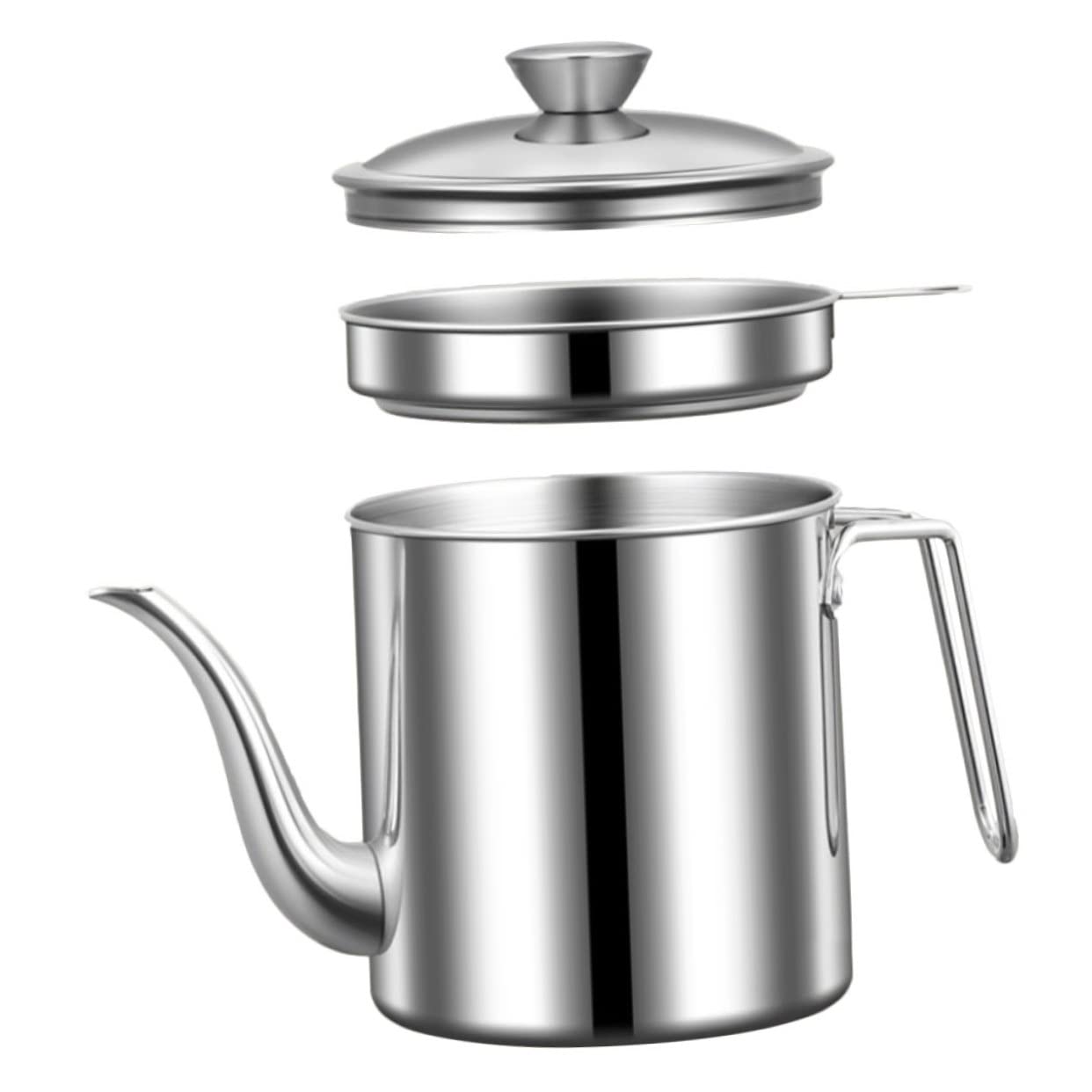 STOBAZA Oil Dispensing Oil Bottle Container Holder Daily Use Filter and Storage Cup 1.8l Easy to Clean