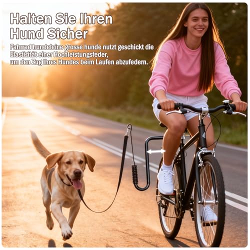 MRWiZMS Fahrrad Hundeleine,180°Fahrradleine Hund, Abnehmbar HäNde Frei Fahrrad-Hundeleine, Pet Exerciser für Gassigehen, Laufen, Radfahren, Fahrrad FüHrleine für Hunde