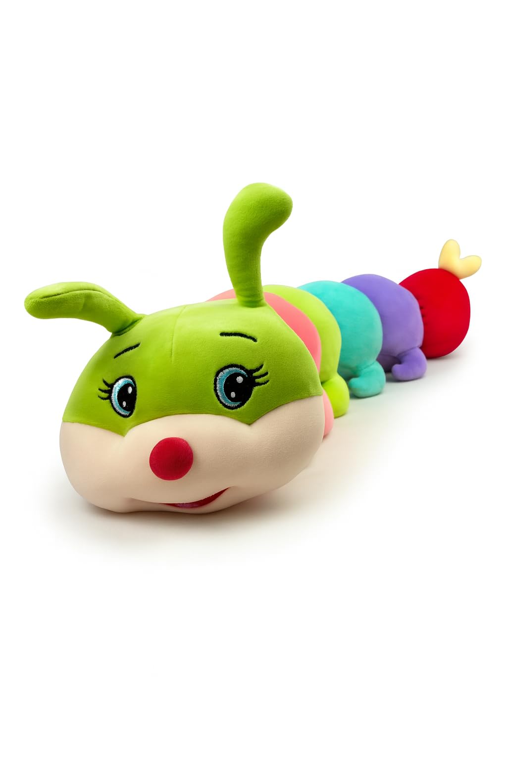 Mel-O-Design Kuscheltier Raupe 90 cm – Große Bunte Plüsch Raupe weich, niedliches Stofftier im Kawaii-Stil – Geschenk für Kinder